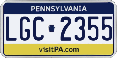 PA license plate LGC2355