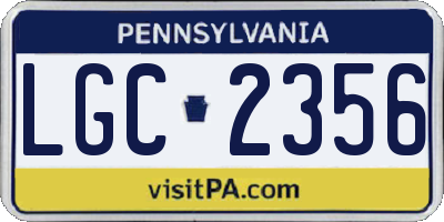 PA license plate LGC2356