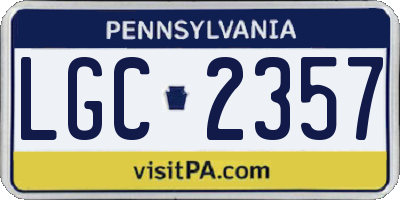 PA license plate LGC2357