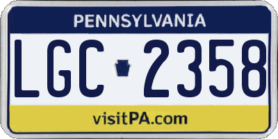 PA license plate LGC2358