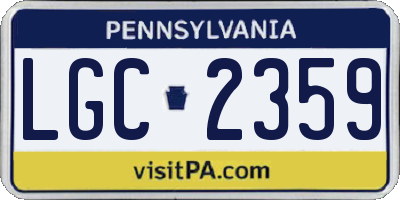 PA license plate LGC2359
