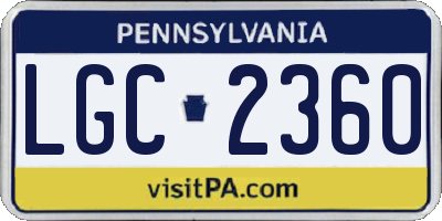 PA license plate LGC2360