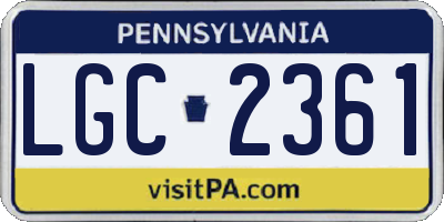 PA license plate LGC2361