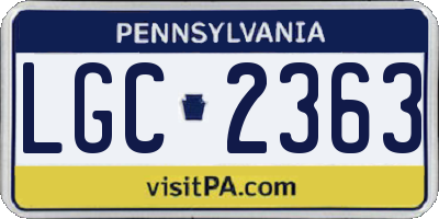 PA license plate LGC2363