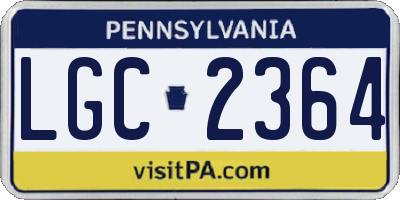 PA license plate LGC2364