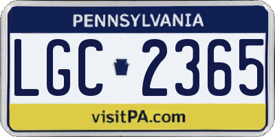 PA license plate LGC2365