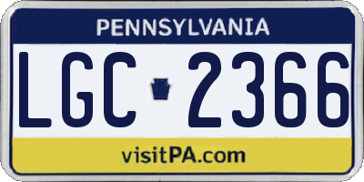 PA license plate LGC2366