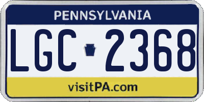 PA license plate LGC2368