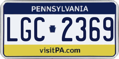 PA license plate LGC2369