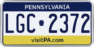 PA license plate LGC2372