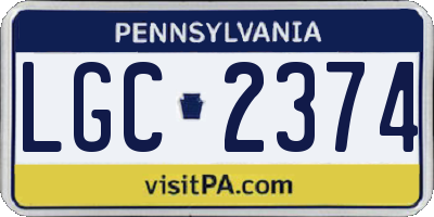 PA license plate LGC2374