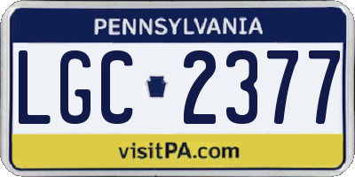 PA license plate LGC2377