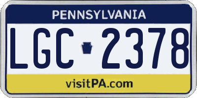 PA license plate LGC2378