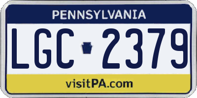 PA license plate LGC2379
