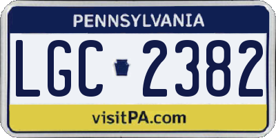 PA license plate LGC2382