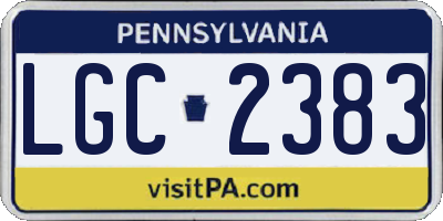 PA license plate LGC2383