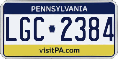 PA license plate LGC2384