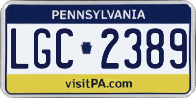 PA license plate LGC2389