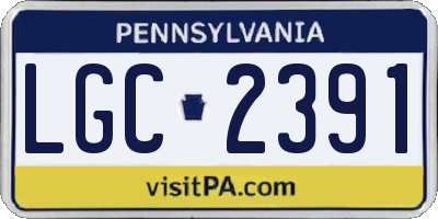 PA license plate LGC2391