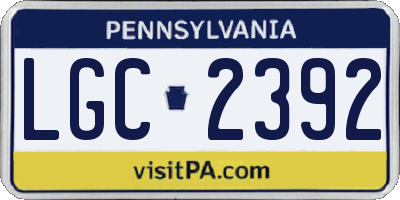 PA license plate LGC2392