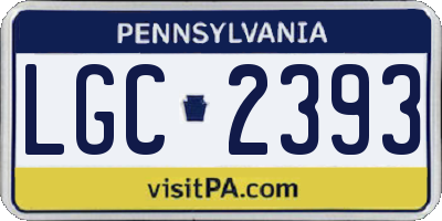 PA license plate LGC2393