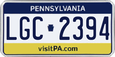PA license plate LGC2394