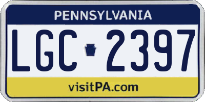 PA license plate LGC2397