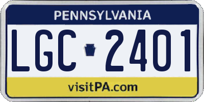 PA license plate LGC2401