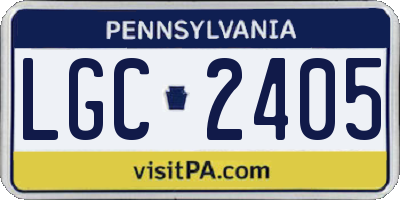 PA license plate LGC2405