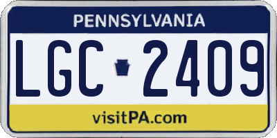 PA license plate LGC2409