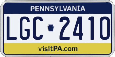 PA license plate LGC2410