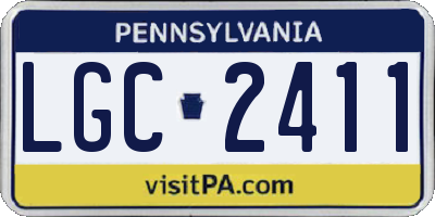 PA license plate LGC2411