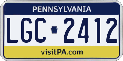 PA license plate LGC2412