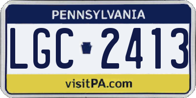 PA license plate LGC2413