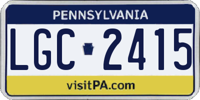 PA license plate LGC2415