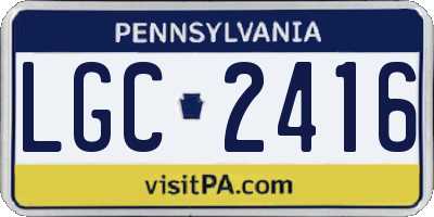 PA license plate LGC2416