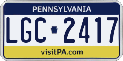 PA license plate LGC2417