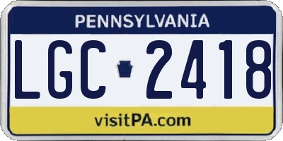 PA license plate LGC2418