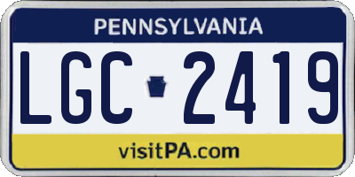 PA license plate LGC2419