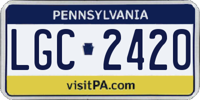 PA license plate LGC2420