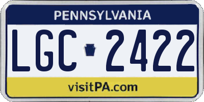 PA license plate LGC2422