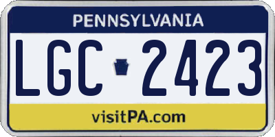 PA license plate LGC2423