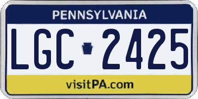 PA license plate LGC2425