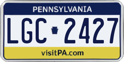 PA license plate LGC2427