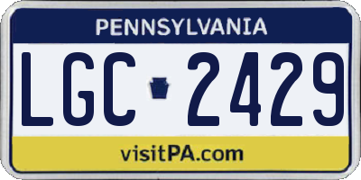 PA license plate LGC2429