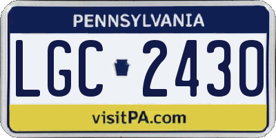 PA license plate LGC2430