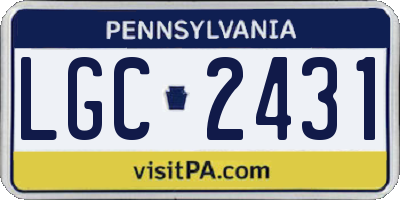 PA license plate LGC2431