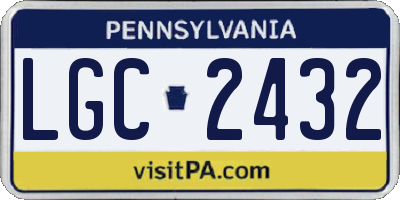 PA license plate LGC2432