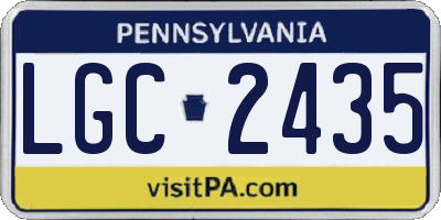 PA license plate LGC2435