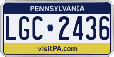 PA license plate LGC2436